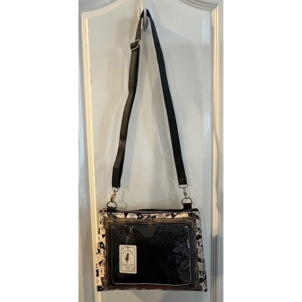 Alice on Wednesday Frame Shoulder Bag Clear Window Black Playing Cards Key Charm